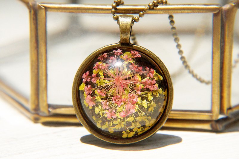 / Forest Department / storage time dried flower necklace - color brilliant flowers - Necklaces - Other Metals Multicolor