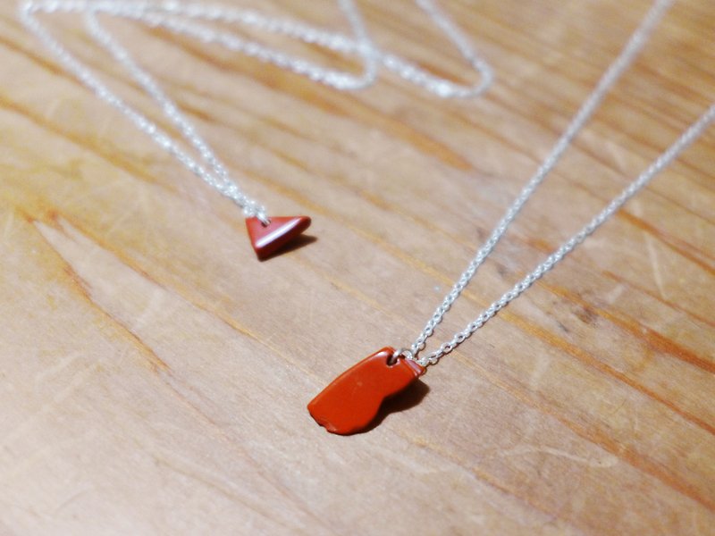 Red Brick necklace [home] -XIAO ◆ silent poetry series of special gifts handmade natural - Necklaces - Other Metals Red