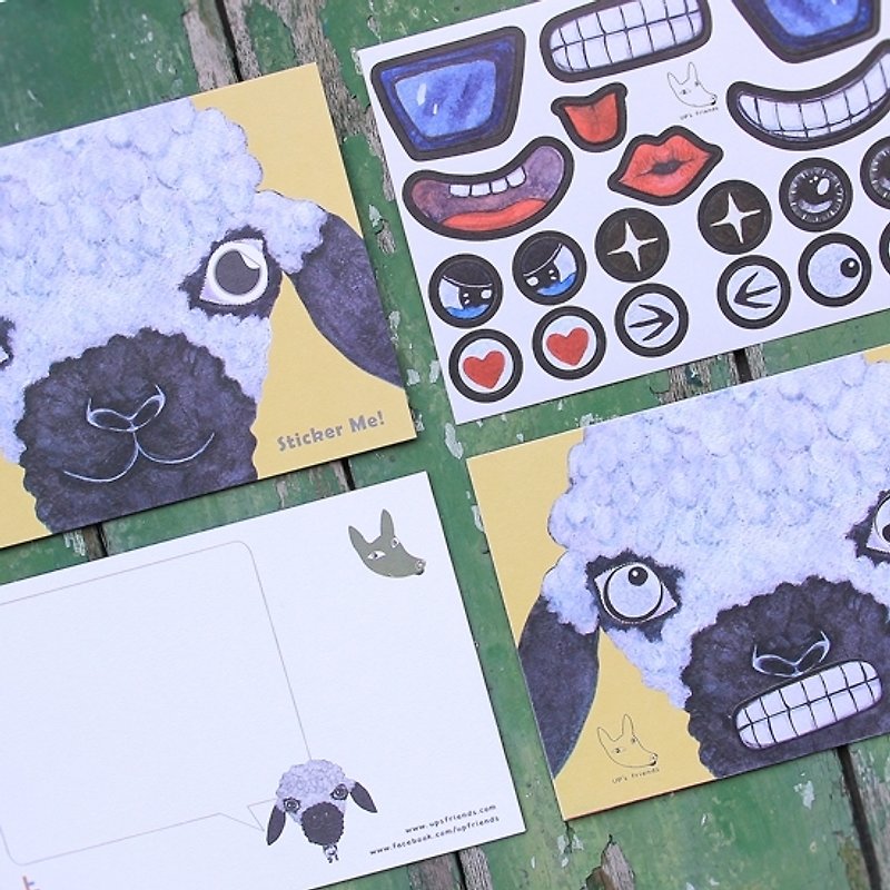 Sticker Me! Happy Sticker Me! _Scottish black-faced sheep - Cards & Postcards - Paper Multicolor