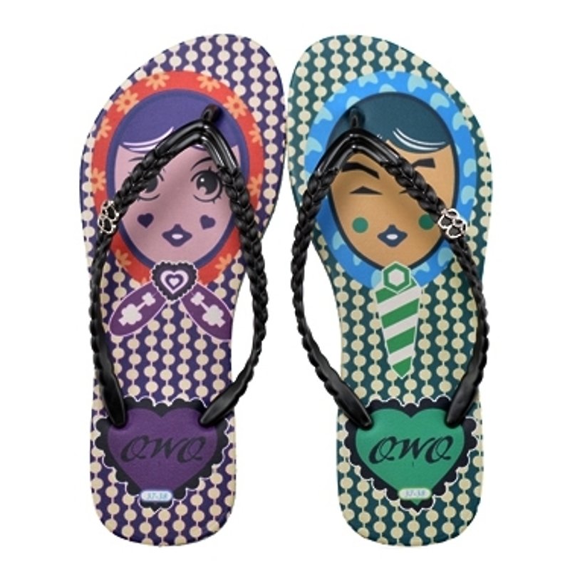 QWQ Swarovski Crystal sandals / C004- Peas black men and women -B- - รองเท้ารัดส้น - วัสดุกันนำ้ หลากหลายสี