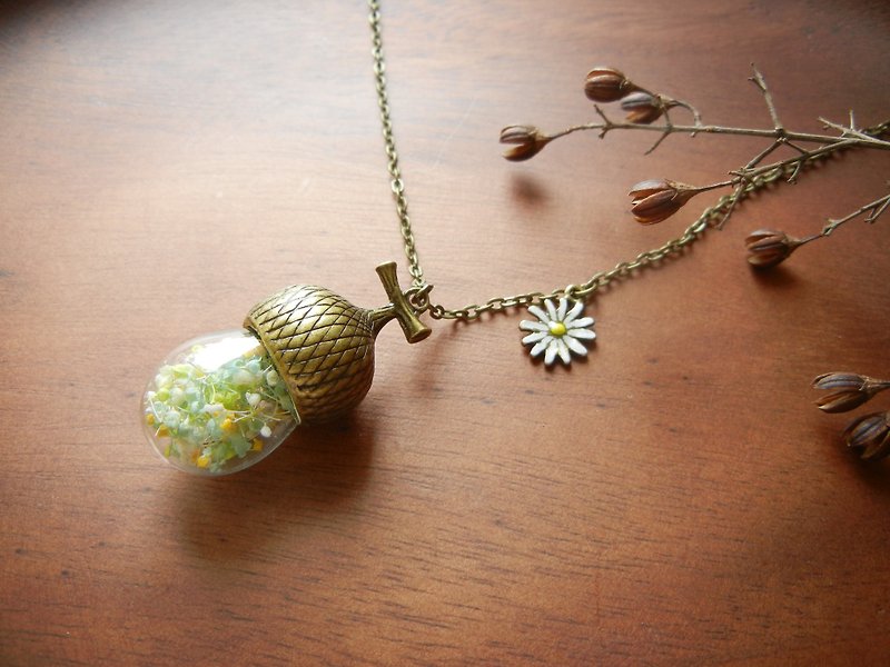 *coucoubird*Prairie flower acorn necklace - Necklaces - Glass Multicolor