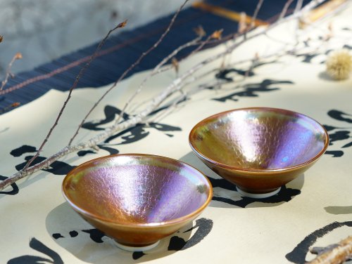 鹿港窯 禮品館 曜變黃金天目-斗笠杯 │收藏 典藏 珍藏 推薦│母親節禮盒