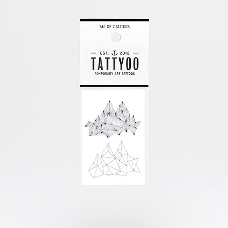 MOUNTAINS Tattoo Stickers | TATTYOO - สติ๊กเกอร์แทททู - กระดาษ สีเทา