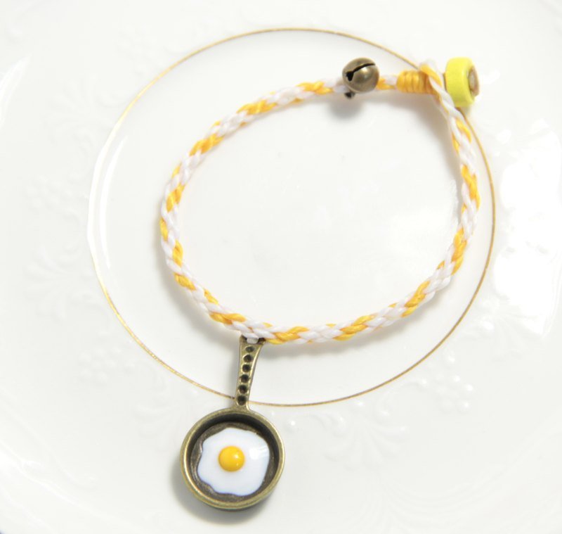 親愛的，早餐加蛋 蠶絲蠟線手環 - Bracelets - Other Metals Yellow