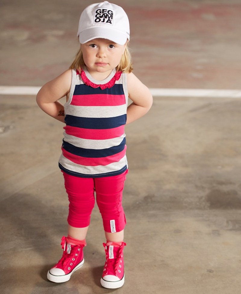 【Lovelybaby北歐童裝】瑞典有機棉貼腿褲6M至8歲 桃紅/藍 - 童裝褲 - 棉．麻 紅色