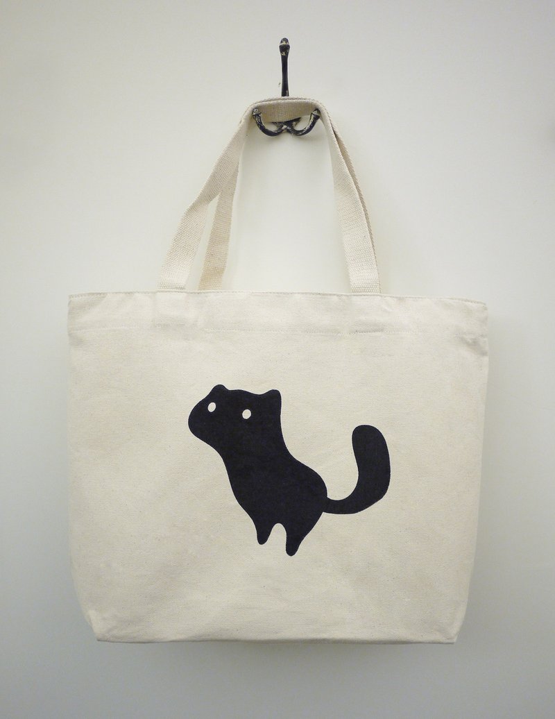 帆布手提/肩背袋-松鼠 - 手提包/手提袋 - 棉．麻 