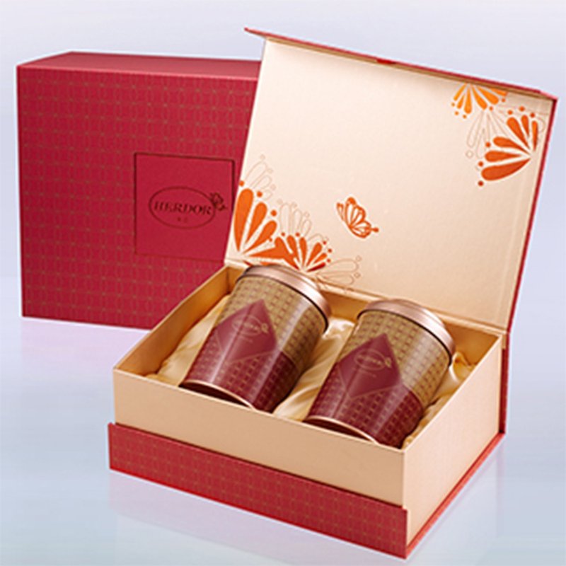 [12% off] Red Rhyme Double Tea Ceremony - Double Cans [HERDOR Scented Tea Gift Box] - ชา - วัสดุอื่นๆ สีแดง