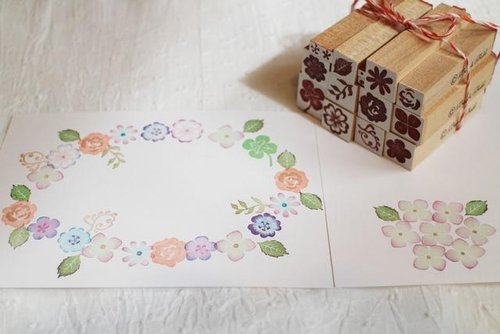 ako-japan GALLERY 【好評加售】春浪漫 百花木頭印章組