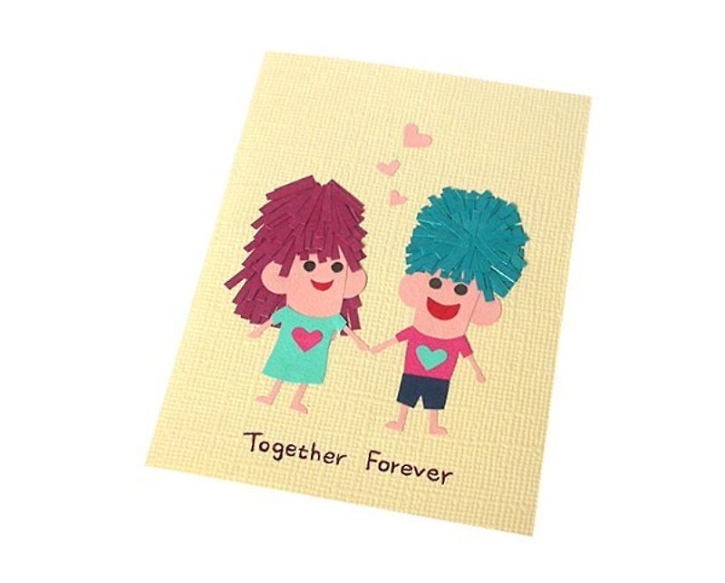 Handmade card _ hand in hand lover card - Cards & Postcards - Paper Multicolor