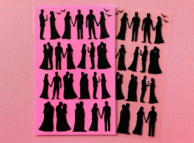 Couple Stickers - Stickers - Waterproof Material Black