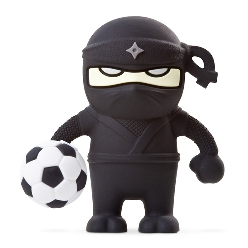 足球忍者雙頭隨身碟-黑(16G) - USB 隨身碟 - 矽膠 黑色