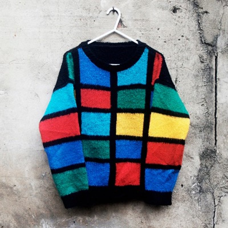 Geometric lattice knit sweater - Women's Sweaters - Other Materials Multicolor