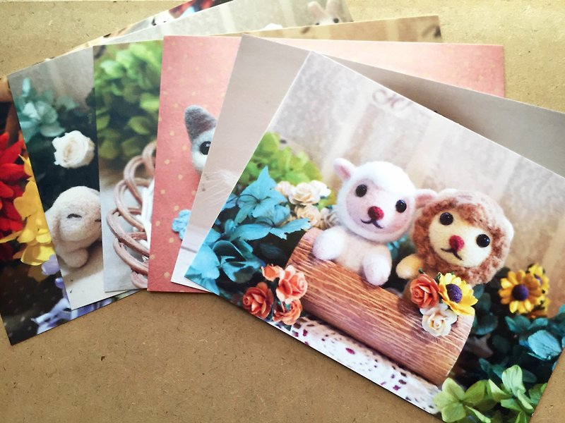 Petwoolfelt Postcard Set(6pcs) - การ์ด/โปสการ์ด - กระดาษ หลากหลายสี