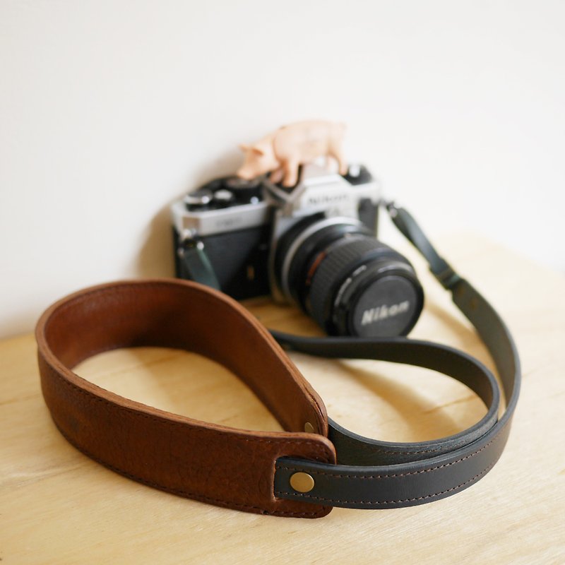 Coffee bean camera strap - Cameras - Genuine Leather Brown