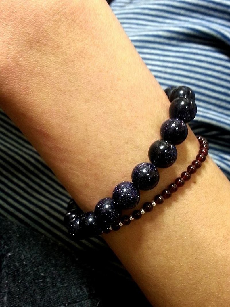 ☆, .- *'108 perles blinking blue sky gravel crystal bracelet - Bracelets - Gemstone Purple