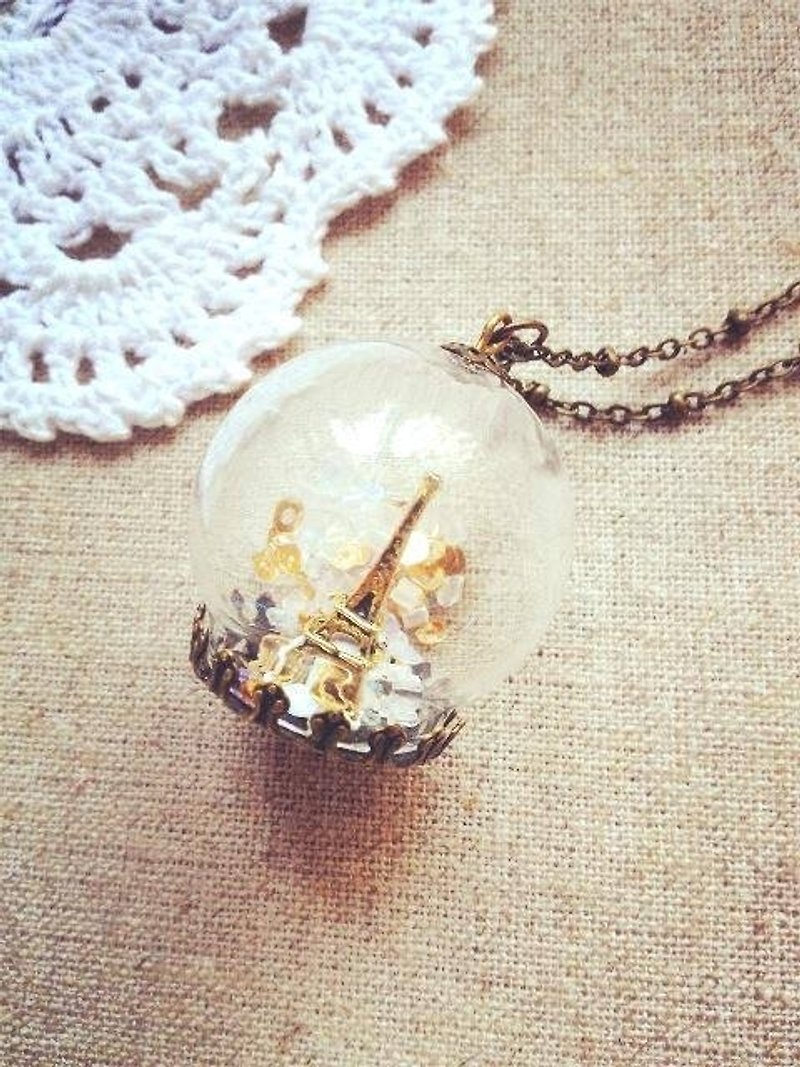 [Imykaka] ♥ Dream Trojan Venus crystal ball necklace - สร้อยคอ - แก้ว ขาว