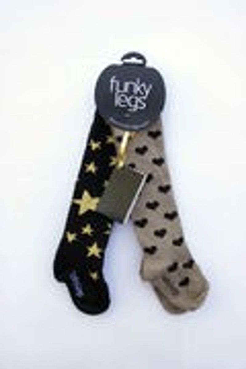 2014 autumn and winter funky-legs gold star and black love Christmas organic cotton tights set - Bibs - Plants & Flowers Black