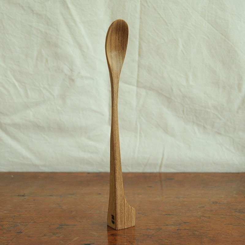 Carpentry. Teak. Three tablespoons. - Cutlery & Flatware - Wood 