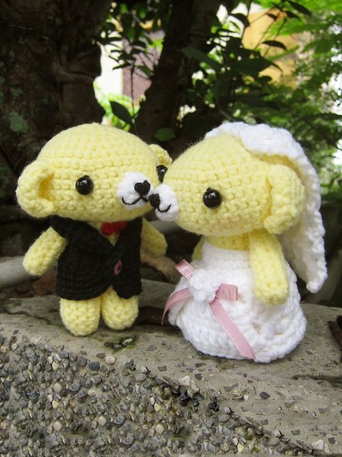 【今齡 ❤ 虎斑貓】．純手作 熊熊．婚禮娃娃（訂製屬於您的婚禮娃娃）for Nana Lin