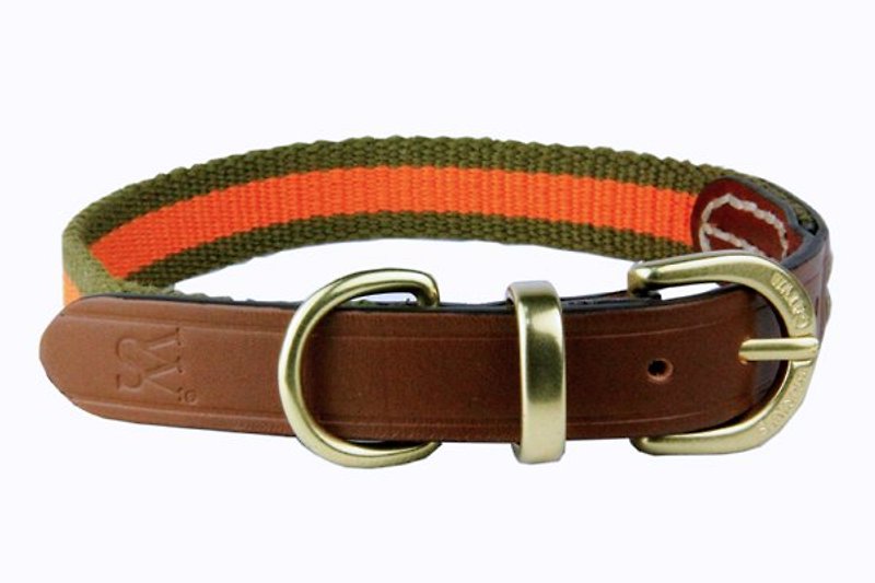 Weiss W&S Elegant Ribbon Necklace-Size XL-Available in Black, Orange - Collars & Leashes - Genuine Leather Orange