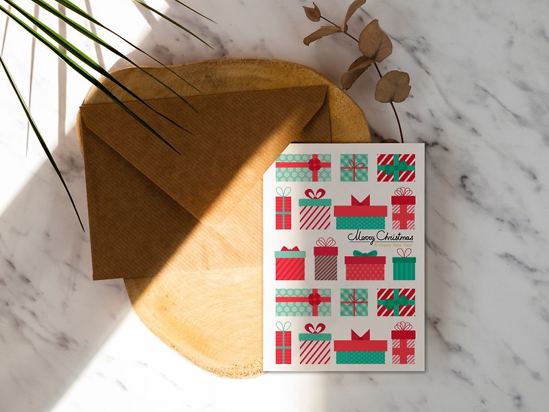 Colorful little gift Christmas card [CM17131] Rococo strawberry WELKIN postcard with envelope - การ์ด/โปสการ์ด - กระดาษ สีแดง