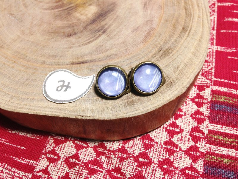 【Earrings】Nara Grandma's Secret*Can be changed to clip style - ต่างหู - โลหะ สีน้ำเงิน