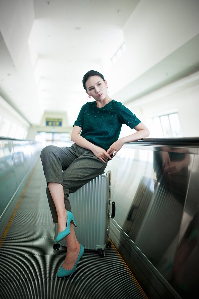 Loren Lace Deco Top - Women's Tops - Other Materials Green