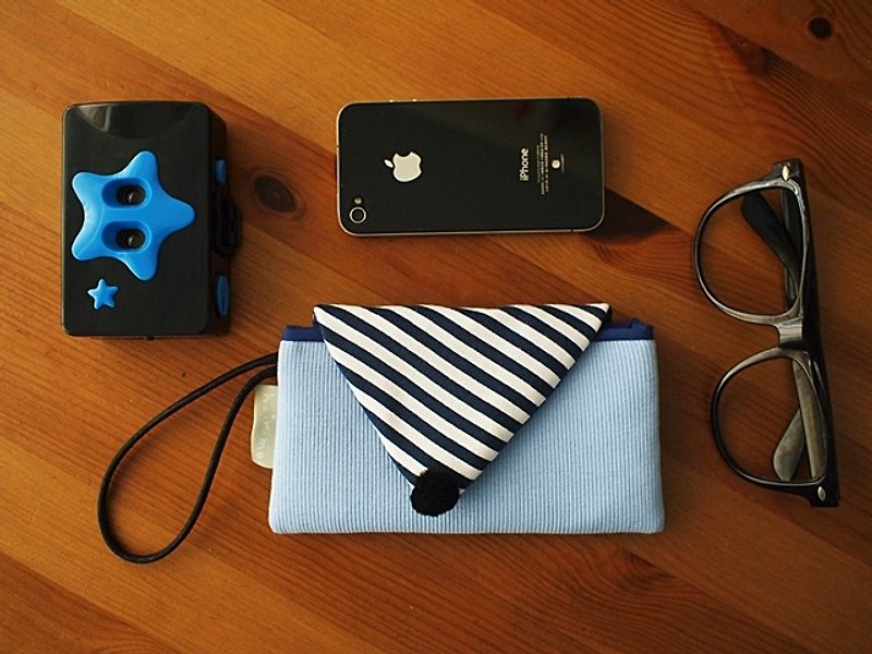 hairmo。馬卡龍信封包手機袋(藍/個性版) - 手機殼/手機套 - 其他材質 藍色