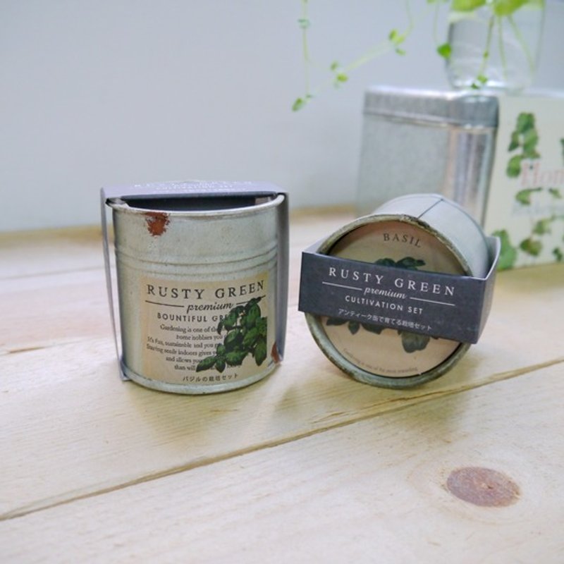 Japanese Holy Tao Yun RUSTY GREEN new small pot - sweet basil - ตกแต่งต้นไม้ - โลหะ ขาว