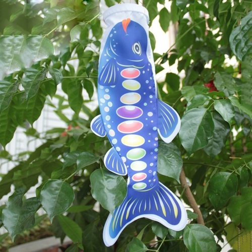 金佶 fishsay 臺灣國寶魚[櫻花鉤吻鮭]魚旗30CM (藍)