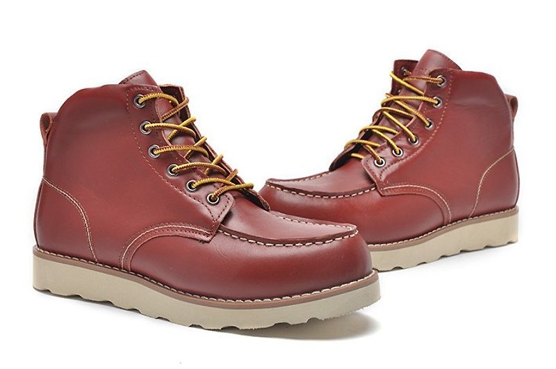 Japanese-style boots red leather OUTDOOR (date of shipment) - Men's Casual Shoes - Genuine Leather Red
