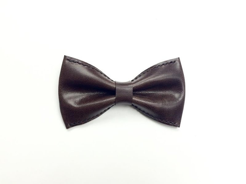 Chocolate color suede bow tie Bowtie - Ties & Tie Clips - Genuine Leather 