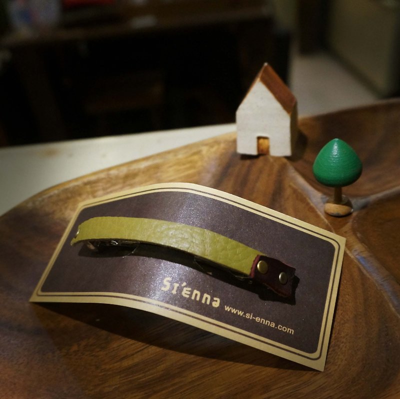 Sienna leather hair clip - Hair Accessories - Genuine Leather Green