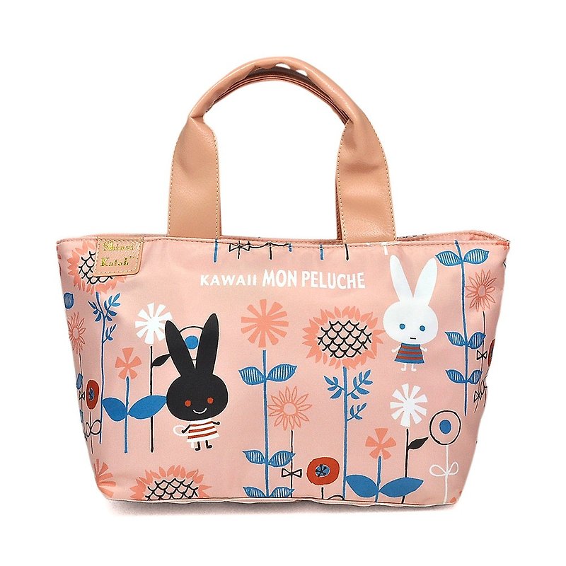 加藤真治黑白兔花園系列-手提包 - 手提包/手提袋 - 其他材質 粉紅色