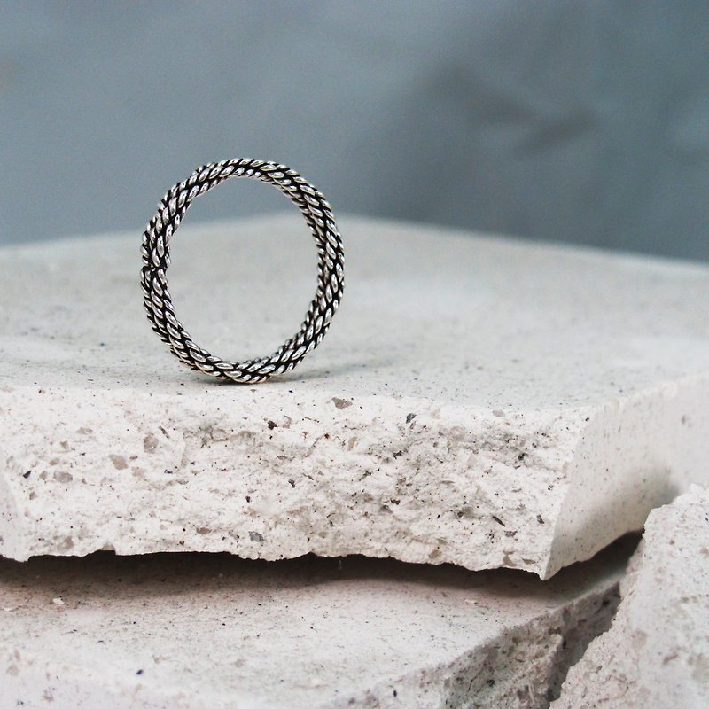 Twist Ring-Sportsman Rope 925 Sterling Silver Ring Twist Ring-ART64 Silver - General Rings - Silver Silver