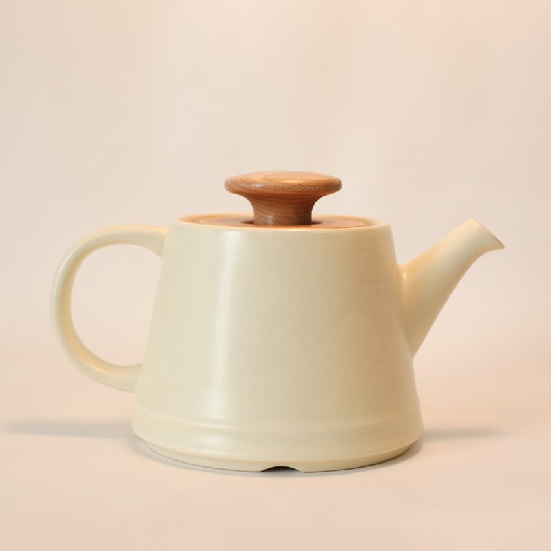 木陶茶壺 - 茶壺/茶杯/茶具 - 其他材質 白色