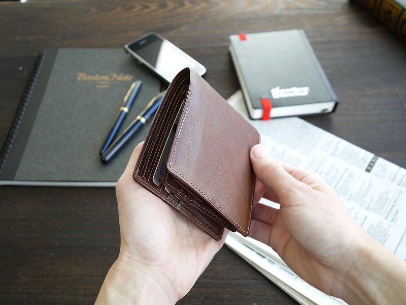 革職人 LEATHER FACTORY【Clever II Bifold Wallet】Made in Japan - Wallets - Genuine Leather Multicolor