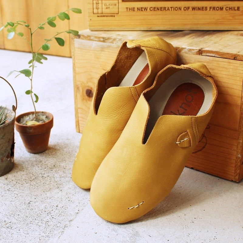 [Pre-Order] Nippon D'knot soft vegetable-tanned leather sandals V port - รองเท้าลำลองผู้หญิง - หนังแท้ 