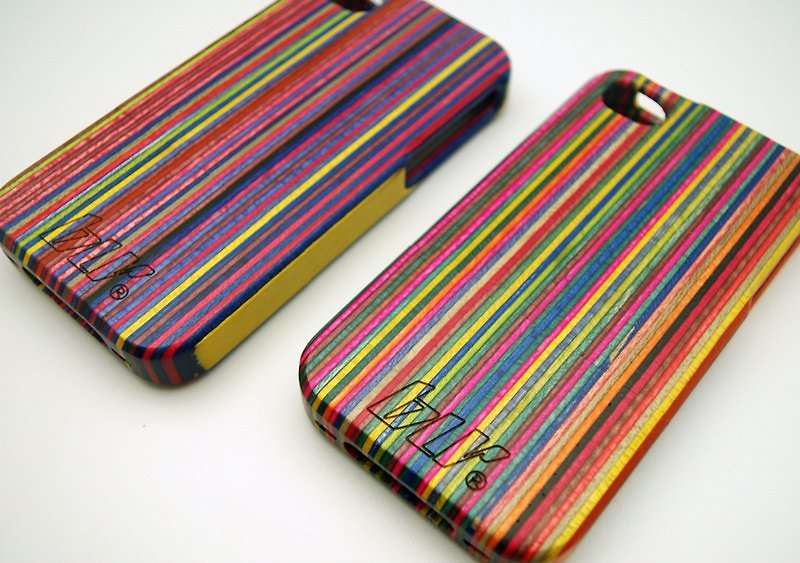 BLR iPhone4/4S Recycled Skateboard iPhone Case - Phone Cases - Wood Multicolor