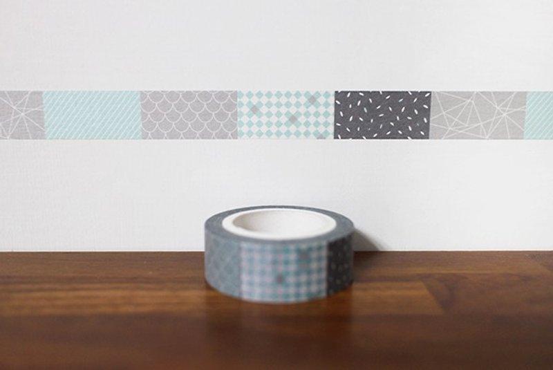 Maotu-Paper tape (fish in a Stone pond) - Washi Tape - Paper Gray