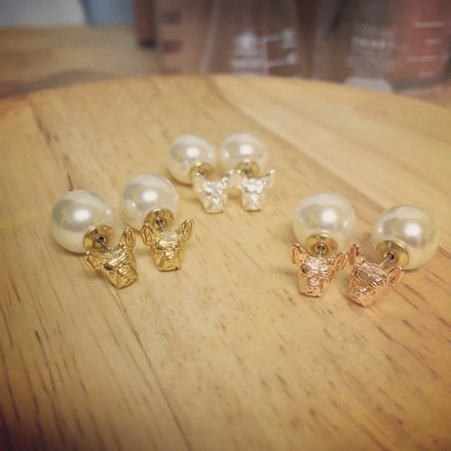Oops Oops法鬥頭(小）x10mm珍珠後束耳環-聖誕禮物-