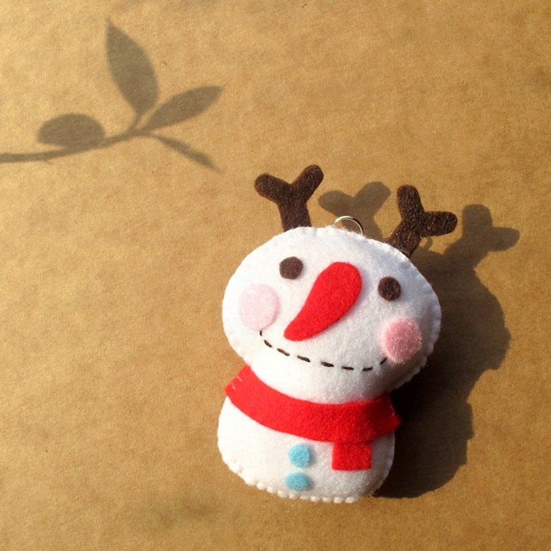 Handmade Nonwoven Charm_ Elk Snowman... Mobile Phone Charms, Key Rings, Bag Charms - Keychains - Other Materials White