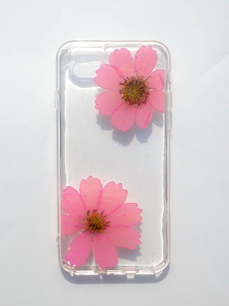 Anny's workshop hand-made Yahua phone protective shell for iphone 6, pink cosmos (transparent soft edge) - Phone Cases - Plastic Pink