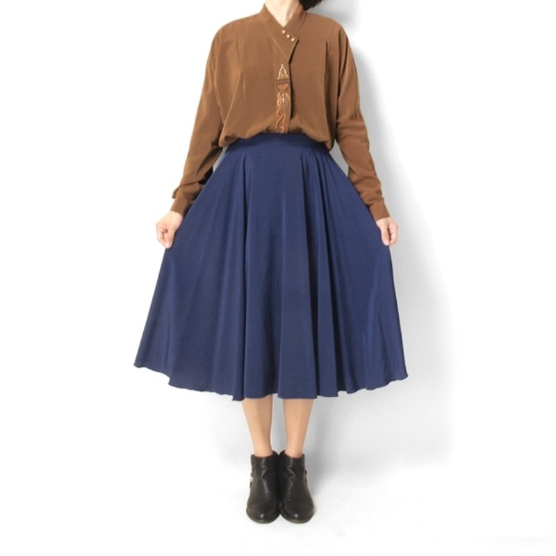 │moderato│古典刺繡圖騰連袖古著襯衫│森林復古.英倫.文藝青年 - 女襯衫 - 其他材質 咖啡色