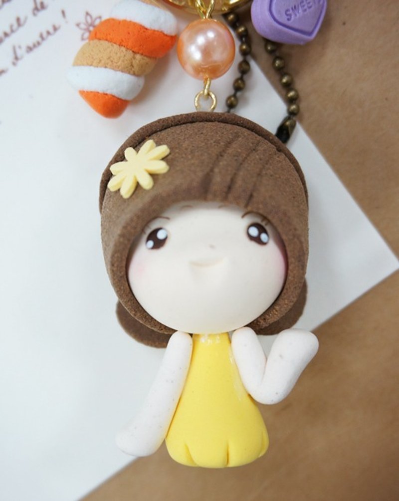 Koli girl doll handmade necklace strap Multifunction - Stuffed Dolls & Figurines - Other Materials Pink