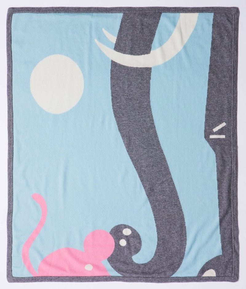 大象愛老鼠嬰兒毯｜單面圖案 - 床包/寢具 - 其他材質 