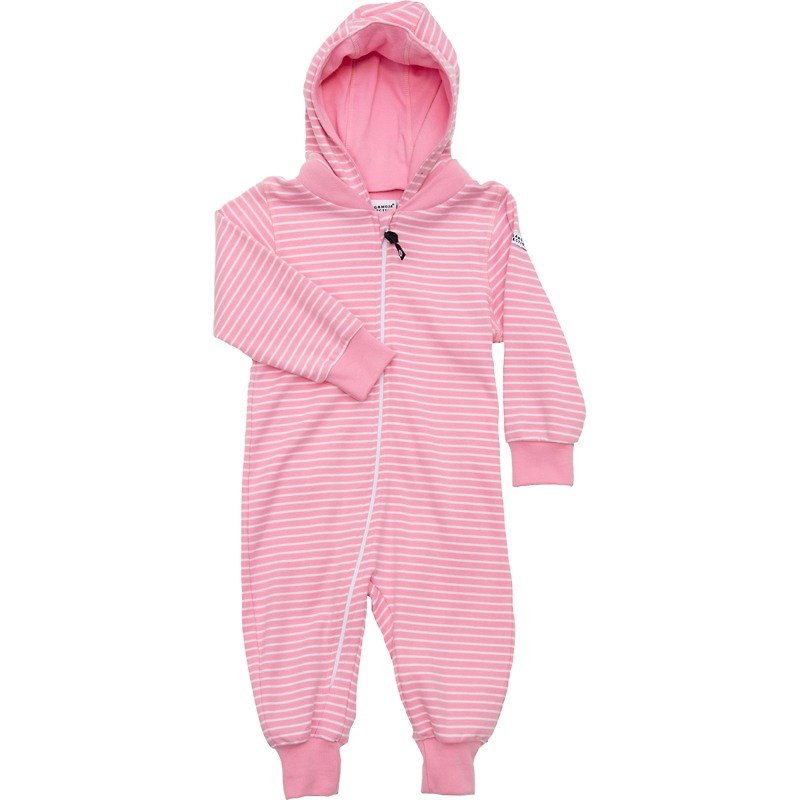【瑞典童裝】有機棉嬰幼兒包屁衣6M至3Y 粉紅 - 包屁衣/連身衣 - 棉．麻 粉紅色