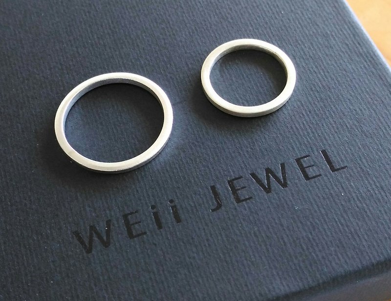 Couple rings, handmade silver rings, two, customizable Zhijie Wai - Couples' Rings - Other Metals White