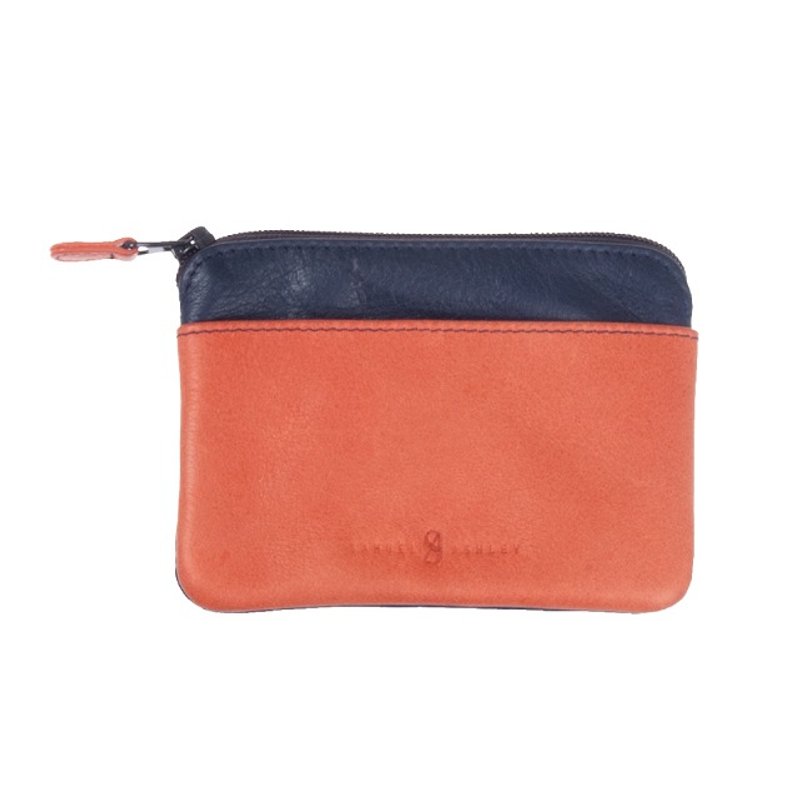 Samuel Ashley colorful leather wallets - orange blue - กระเป๋าสตางค์ - หนังแท้ สีส้ม