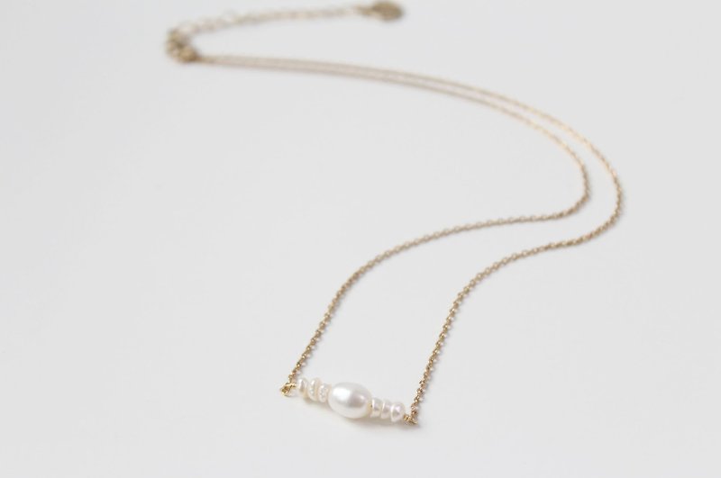【Pearl】HORUS series-necklace (adjustable) - สร้อยคอ - เครื่องเพชรพลอย 